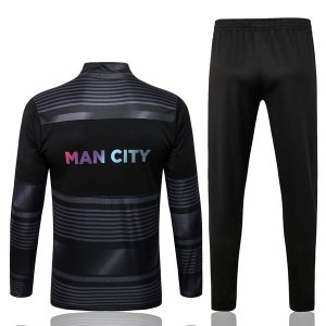 Survetement Manchester City 2023 Gris Noir Pas Cher