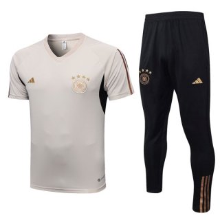 Maillot De Foot Entrainement Allemagne Ensemble Complet 2022-2023 Gris Noir Pas Cher