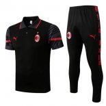 Polo AC Milan Ensemble Complet 2022-2023 Noir Pas Cher