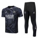 Maillot De Foot Entrainement PSG Ensemble Complet 2022-2023 Gris Noir Pas Cher