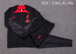 Survetement Liverpool 2023 Noir Gris Pas Cher