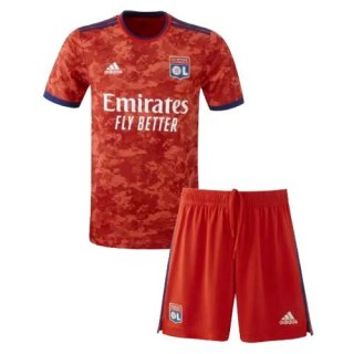 Maillot De Foot Lyon Exterieur Enfant 2021-2022 Rouge Pas Cher