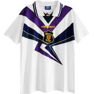 Thailande Maillot De Foot Écosse Exterieur Retro 1994 1996 Blanc Pas Cher