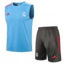 Maillot De Foot Real Madrid Sans Manches Ensemble Complet 2022 Bleu Pas Cher