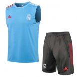 Maillot De Foot Real Madrid Sans Manches Ensemble Complet 2022 Bleu Pas Cher