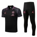 Polo PSG Ensemble Complet 2022-2023 Noir Gris Pas Cher