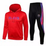 Sweat Shirt Capuche PSG 2021-2022 Rouge Noir Purpura Pas Cher