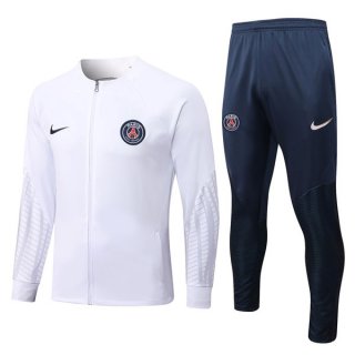 Survetement Paris Saint Germain 2023 Blanc Bleu Pas Cher