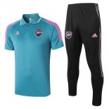 Polo Arsenal Ensemble Complet 2021-2022 Bleu Noir Pas Cher