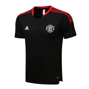 Maillot De Foot Entrainement Manchester United Ensemble Complet 2022 Noir Rouge Pas Cher