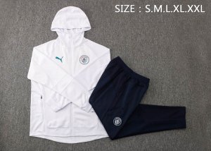 Sweat Shirt Capuche Manchester City 2022-2023 Blanc Pas Cher