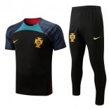 Maillot De Foot Portugal Ensemble Complet 2022-2023 Noir Bleu Pas Cher