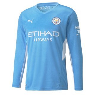 Thailande Maillot De Foot Manchester City Domicile ML 2021-2022 Pas Cher