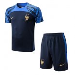 Maillot De Foot Entrainement France Ensemble Complet 2022-2023 Bleu Pas Cher