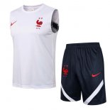 Maillot De Foot France Sans Manches Ensemble Complet 2022 Blanc Pas Cher