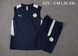 Maillot De Foot Manchester City Sans Manches 2022 Bleu Pas Cher