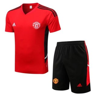 Maillot De Foot Entrainement Manchester United Ensemble Complet 2022-2023 Rouge Pas Cher