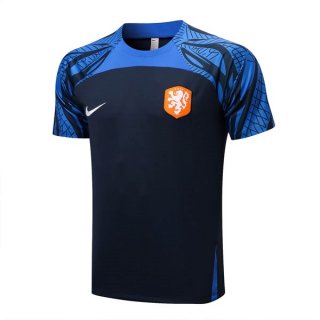 Maillot De Foot Entrainement Pays-Bas 2022-2023 Bleu Noir Pas Cher