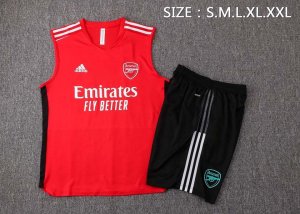 Maillot De Foot Arsenal Sans Manches 2022 Rouge Noir Pas Cher