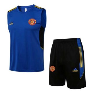 Maillot De Foot Manchester United Sans Manches 2022 Bleu Pas Cher