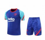 Maillot De Foot Entrainement Barcelone Ensemble Complet 2021-2022 Bleu Pas Cher