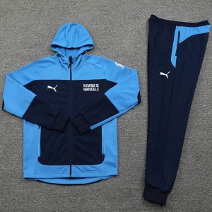 Sweat Shirt Capuche Marseille 2021-2022 Bleu Pas Cher