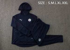 Sweat Shirt Capuche Manchester City 2022-2023 Bleu Oscuro Pas Cher