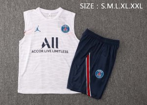 Maillot De Foot Paris Saint Germain Sans Manches 2022 Blanc Noir Pas Cher