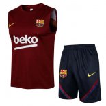 Maillot De Foot Barcelone Ensemble Complet Sans Manches 2022 Rouge Pas Cher