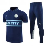 Polo Manchester City Ensemble Complet 2022-2023 Bleu Marine Pas Cher