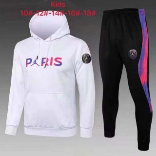 Enfant Sweat Shirt Capuche Paris Saint Germain 2022 Blanc Rouge 1 Pas Cher