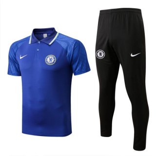 Polo Chelsea Ensemble Complet 2022-2023 Bleu Pas Cher