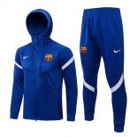 Sweat Shirt Capuche Barcelone 2022 Bleu Pas Cher