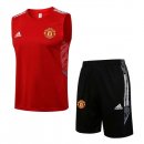 Maillot De Foot Manchester United Sans Manches 2022 Rouge Noir Pas Cher