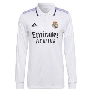 Maillot De Foot Real Madrid Domicile ML 2022 Blanc Pas Cher