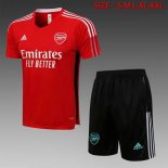 Maillot De Foot Entrainement Arsenal Ensemble Complet 2022 Rouge Noir Pas Cher