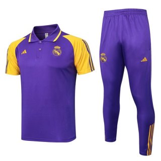 Polo Real Madrid Ensemble Complet 2024-2025 Purpura Jaune