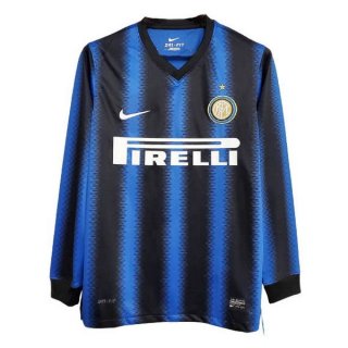 Thailande Maillot De Foot Inter Milan Domicile ML Retro 2010 2011 Bleu Pas Cher