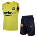 Maillot De Foot Barcelone Ensemble Complet Sans Manches 2022 Jaune Pas Cher