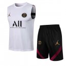 Maillot De Foot Paris Saint Germain Sans Manches Ensemble Complet 2022 Noir Blanc Pas Cher