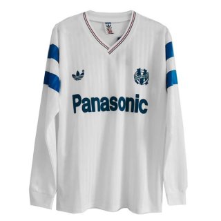 Thailande Maillot De Foot Marseille Domicile ML Retro 1990 Blanc Pas Cher