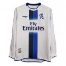 Thailande Maillot De Foot Chelsea Exterieur ML Retro 2003 2005 Blanc Pas Cher