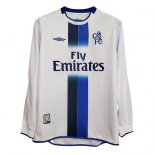 Thailande Maillot De Foot Chelsea Exterieur ML Retro 2003 2005 Blanc Pas Cher