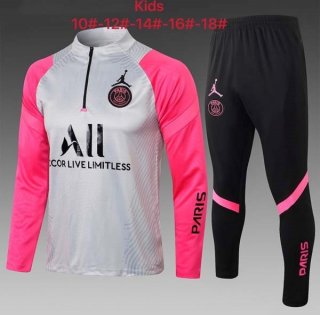 Enfant Survetement Paris Saint Germain 2022 Gris Rose Pas Cher