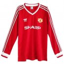 Thailande Maillot De Foot Manchester United Domicile ML Retro 1986 Rouge Pas Cher