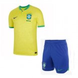 Maillot De Foot Brésil Domicile Enfant 2022-2023 Pas Cher