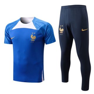 Maillot De Foot France Ensemble Complet 2022-2023 Bleu Pas Cher