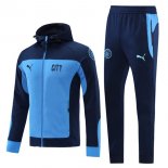 Sweat Shirt Capuche Manchester City 2021-2022 Bleu Pas Cher