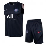 Maillot De Foot Paris Saint Germain Sans Manches Ensemble Complet 2022 Noir Pas Cher