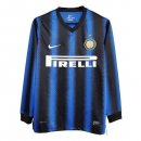 Thailande Maillot De Foot Inter Milan Domicile ML Retro 2010 2011 Bleu Pas Cher